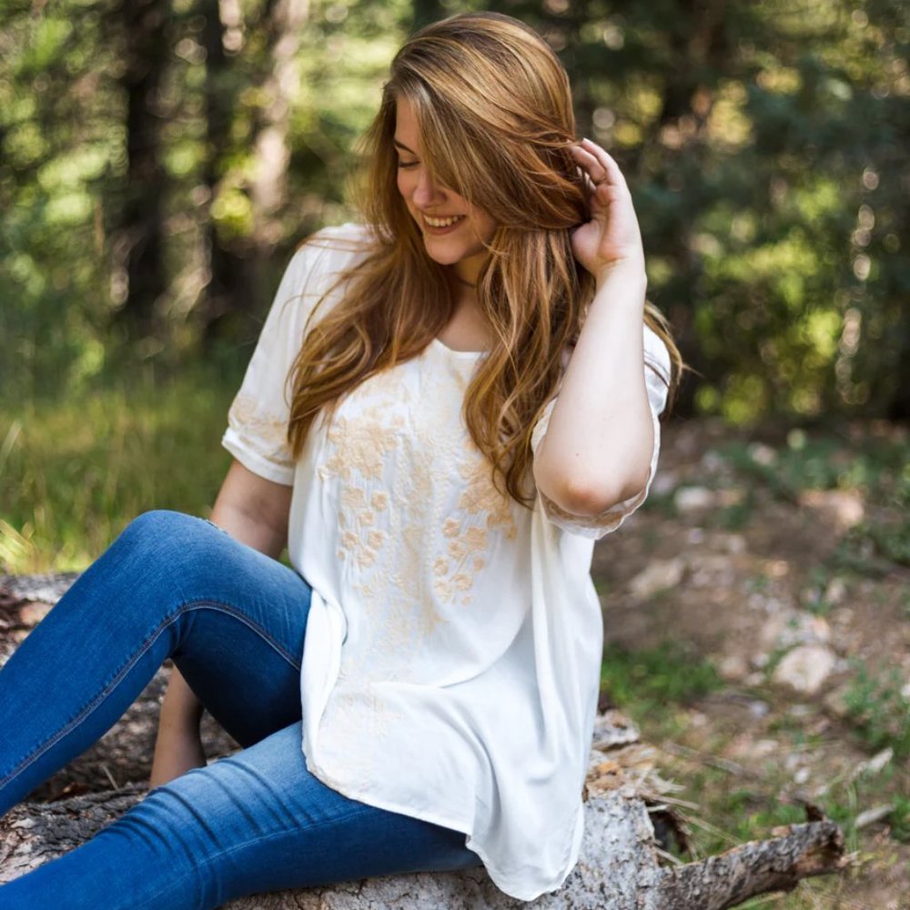 Cream Floral Blouse